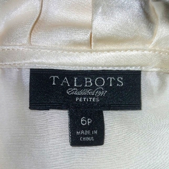 Talbots Cream Ruffle Blouse - Picture 2 of 7